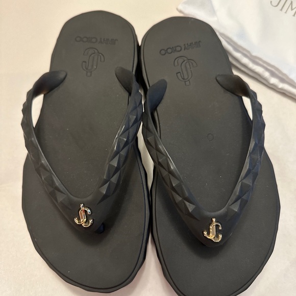 Jimmy Choo Women’s Diamond Flip-Flop Rubber Size EU 34 - Picture 3 of 8